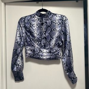 TOPSHOP snakeskin print crop top